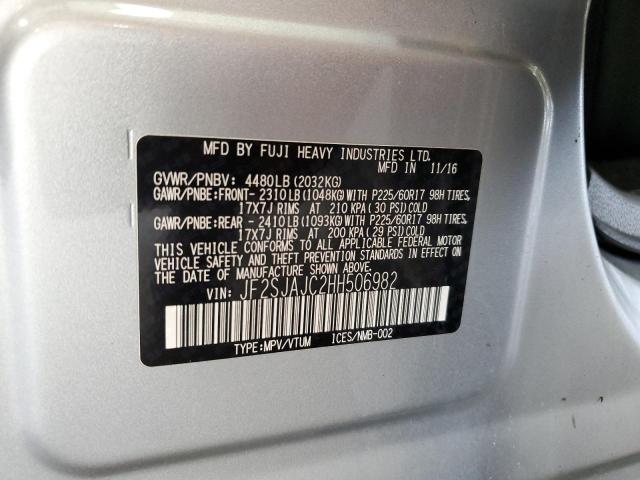 2017 SUBARU FORESTER 2 JF2SJAJC2HH506982