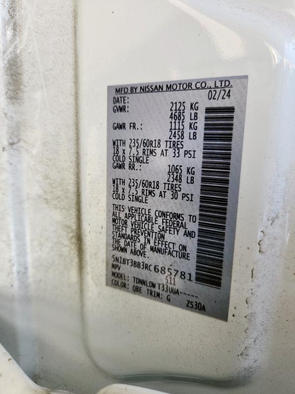 2024 NISSAN ROGUE SV - 5N1BT3BB3RC685781