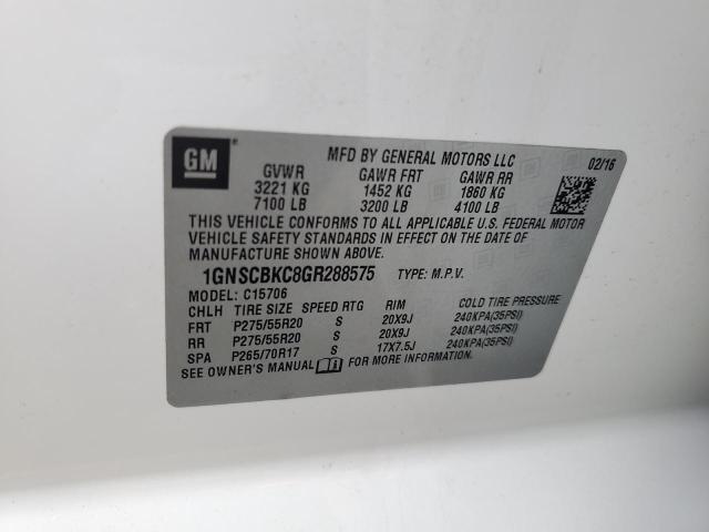 2016 CHEVROLET TAHOE C150 1GNSCBKC8GR288575