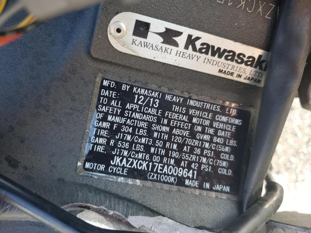 2014 KAWASAKI ZX1000 K JKAZXCK17EA009641