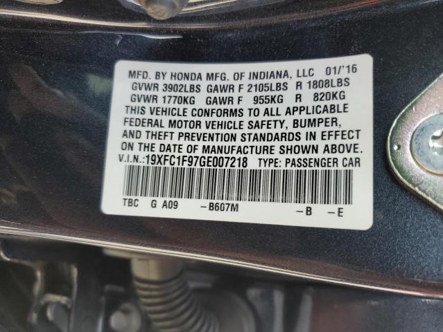 2016 HONDA CIVIC TOUR 19XFC1F97GE007218