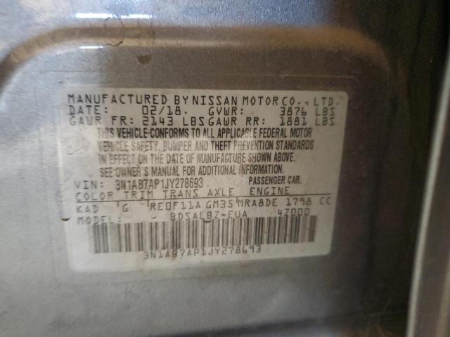 2018 NISSAN SENTRA S 3N1AB7AP1JY278693