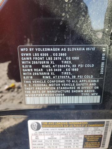 2013 VOLKSWAGEN TOUAREG V6 - WVGEP9BP8DD013654