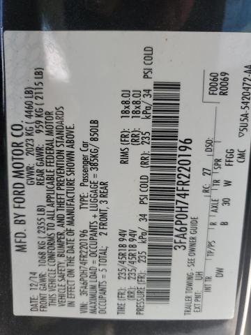 2015 FORD FUSION SE #3285011966