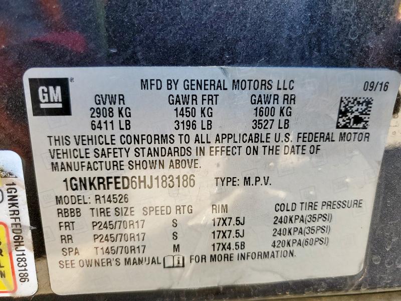 2017 CHEVROLET TRAVERSE L #3284122550