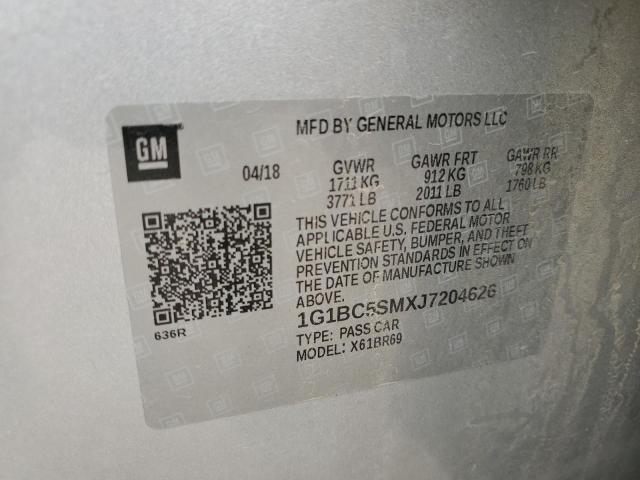 2018 CHEVROLET CRUZE LS 1G1BC5SMXJ7204626