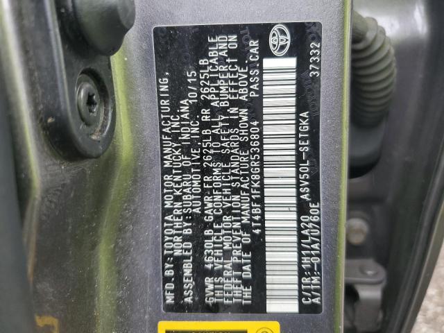 2016 TOYOTA CAMRY LE 4T4BF1FK8GR536804