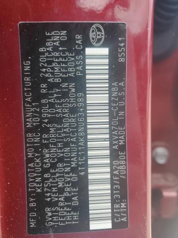 2022 TOYOTA CAMRY LE 4T1C11AK8NU634989