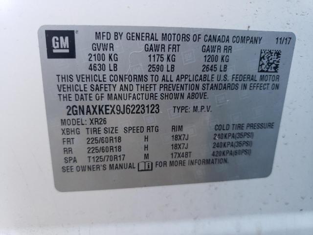 2018 CHEVROLET EQUINOX LT 2GNAXKEX9J6223123