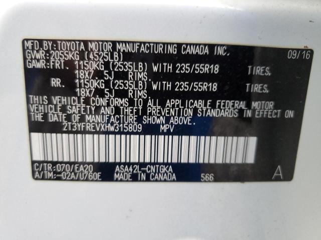 2017 TOYOTA RAV4 LIMIT 2T3YFREVXHW315809