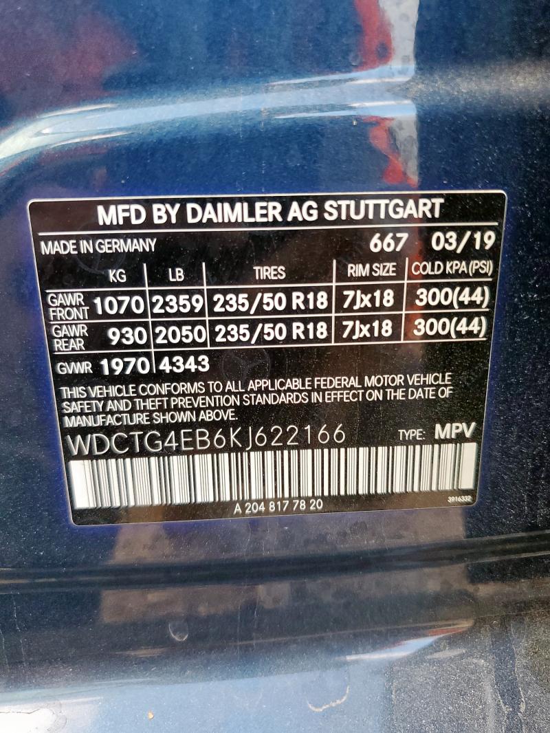 2019 MERCEDES-BENZ GLA 250 WDCTG4EB6KJ622166