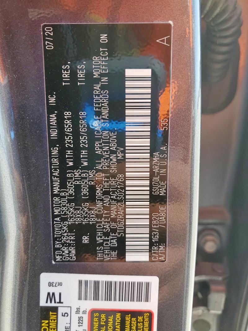 2020 TOYOTA HIGHLANDER #3304728928