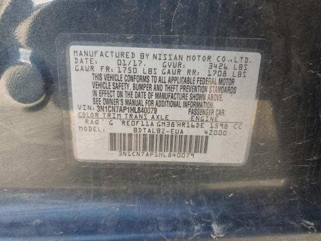 2017 NISSAN VERSA S 3N1CN7AP1HL840079