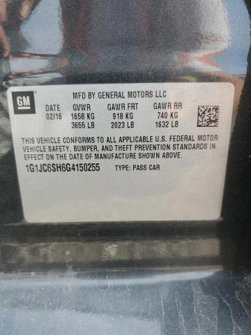 2016 CHEVROLET SONIC LT 1G1JC6SH6G4150255