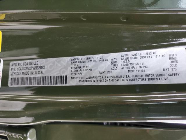 2023 JEEP WRANGLER 4 1C4JJXN6XPW592022