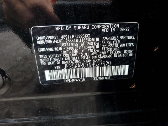 2022 SUBARU FORESTER T - JF2SKARC7NH527629