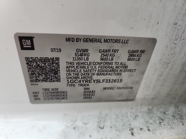 2020 CHEVROLET SILVERADO 1GC4YREY5LF112615