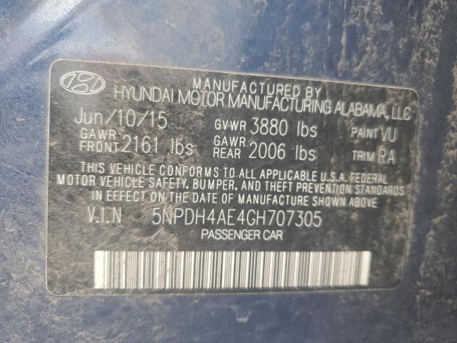 2016 HYUNDAI ELANTRA SE 5NPDH4AE4GH707305