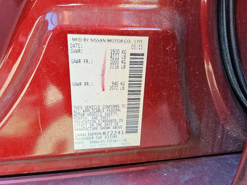 2015 NISSAN ALTIMA 2.5 1N4AL3AP4FN872241