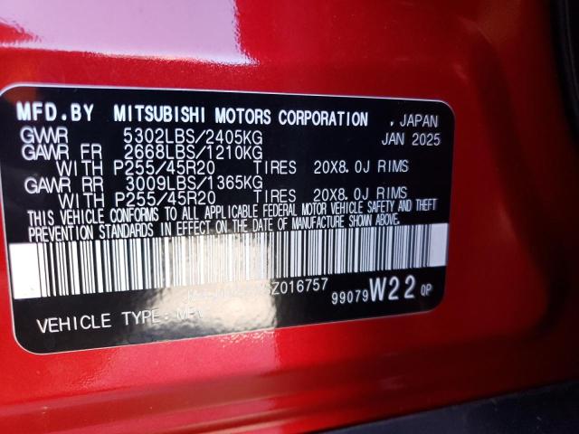 2025 MITSUBISHI OUTLANDER JA4J4VA8XSZ016757