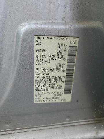 2016 NISSAN FRONTIER S #3291290439