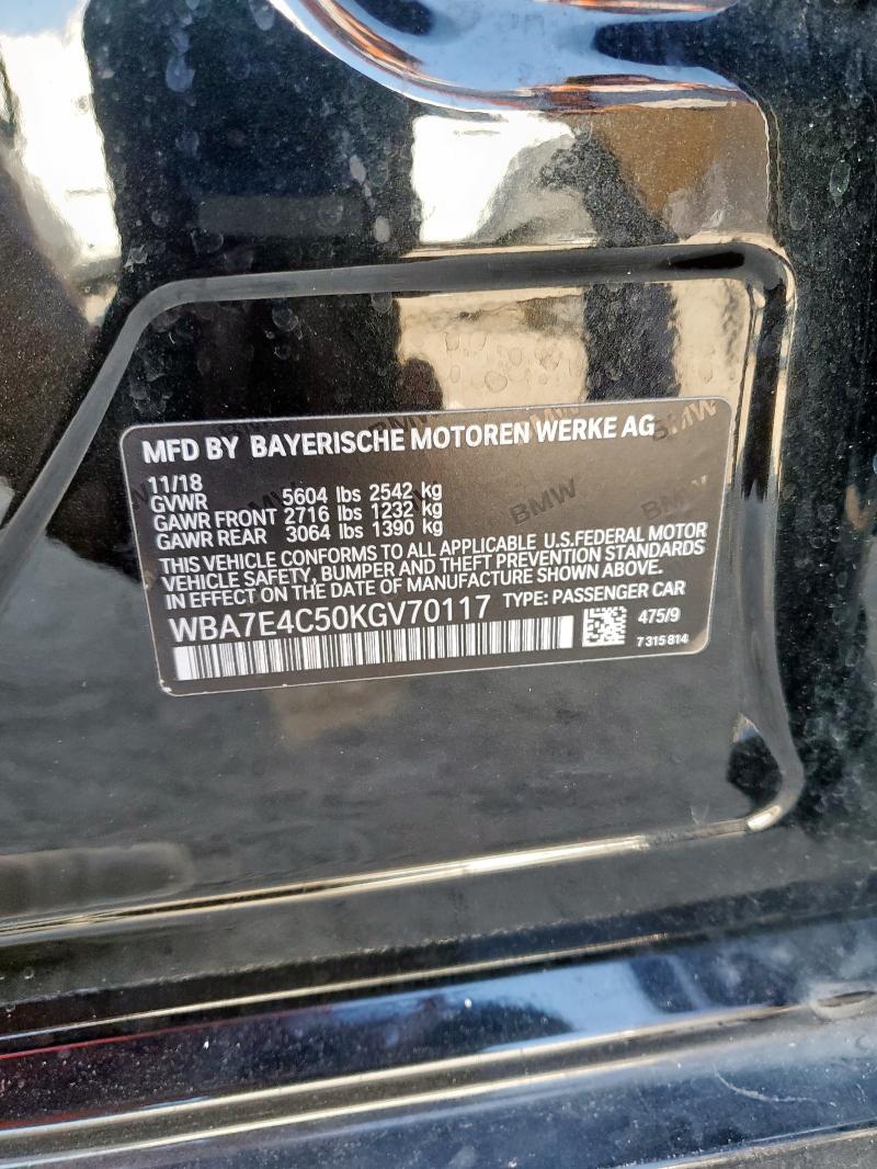 2019 BMW 740 XI - WBA7E4C50KGV70117