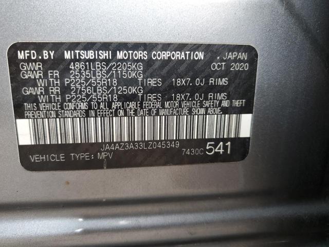2020 MITSUBISHI OUTLANDER JA4AZ3A33LZ045349