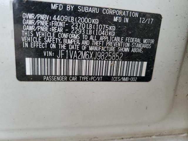 2018 SUBARU WRX STI JF1VA2M6XJ9825852