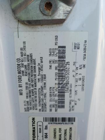 2015 FORD MUSTANG 1FATP8UH5F5352726