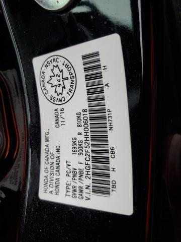 2017 HONDA CIVIC LX 2HGFC2F52HH006018