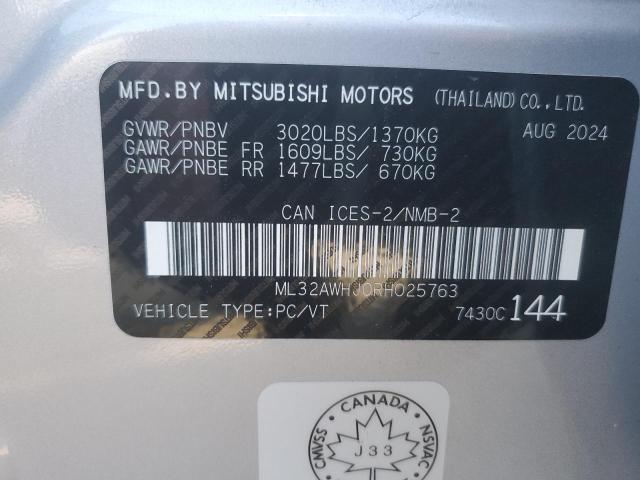 2024 MITSUBISHI MIRAGE SE ML32AWHJ0RH025763