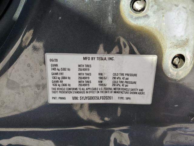 2020 TESLA MODEL Y 5YJYGDEE5LF020261