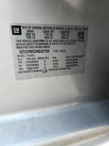 2017 GMC SIERRA K1500 SLT 3GTU2NEC3HG427336