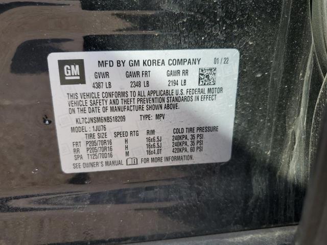 2022 CHEVROLET TRAX LS KL7CJNSM6NB518209