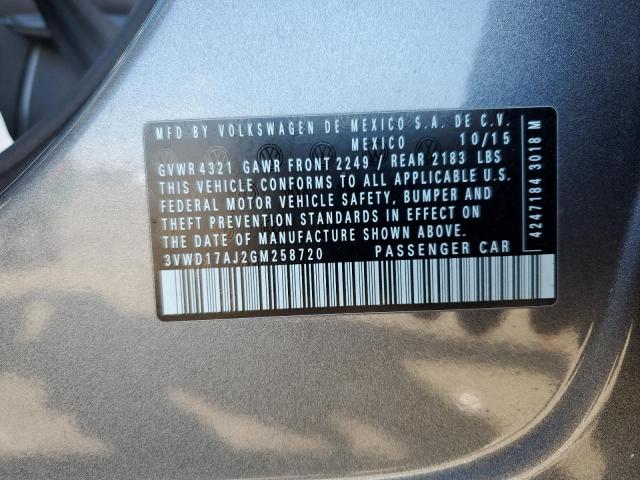 2016 VOLKSWAGEN JETTA SPOR 3VWD17AJ2GM258720