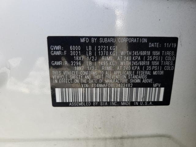 2020 SUBARU ASCENT PRE 4S4WMAFD8L3433482