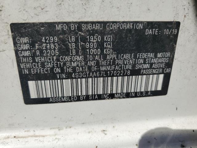 2020 SUBARU IMPREZA 4S3GTAA67L1702278