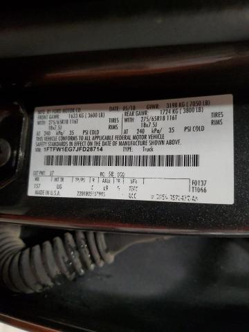 2018 FORD F150 SUPER - 1FTFW1EG7JFD28714