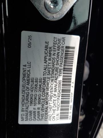 2025 HONDA ACCORD SE 1HGCY1F40SA035965