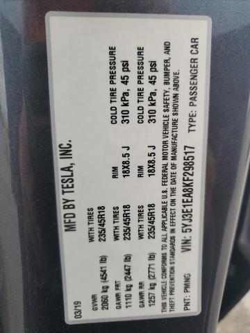 2019 TESLA MODEL 3 5YJ3E1EA8KF298517