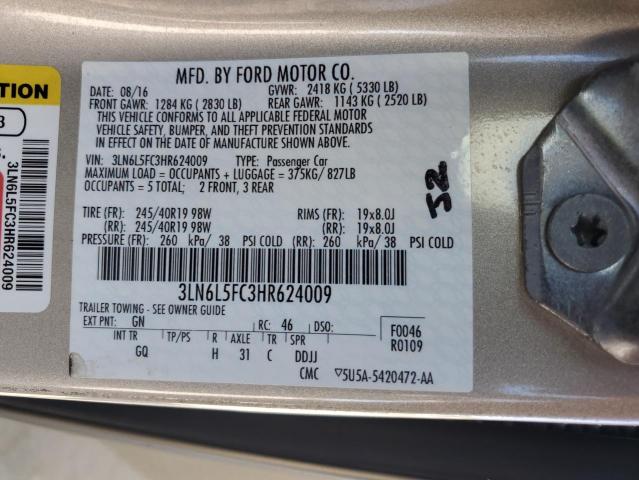 2017 LINCOLN MKZ RESERV 3LN6L5FC3HR624009