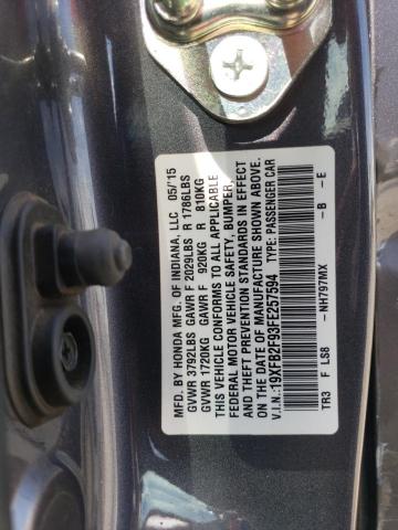 2015 HONDA CIVIC EXL 19XFB2F93FE257594