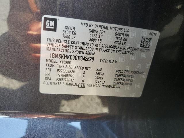 2016 CHEVROLET SUBURBAN K 1GNSKHKC9GR342620