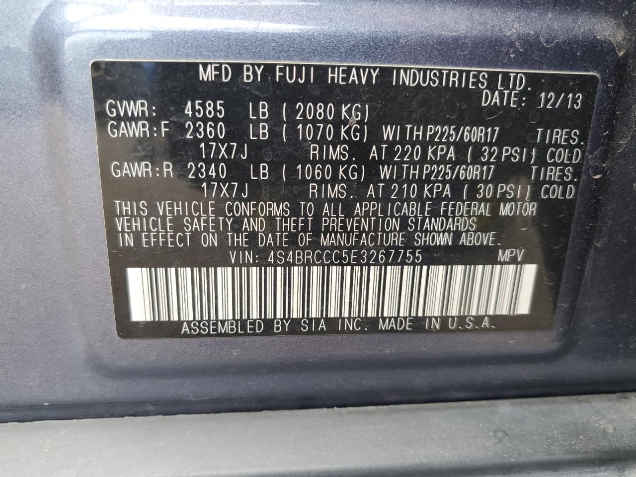 SUBARU OUTBACK 2.5I PREMIUM