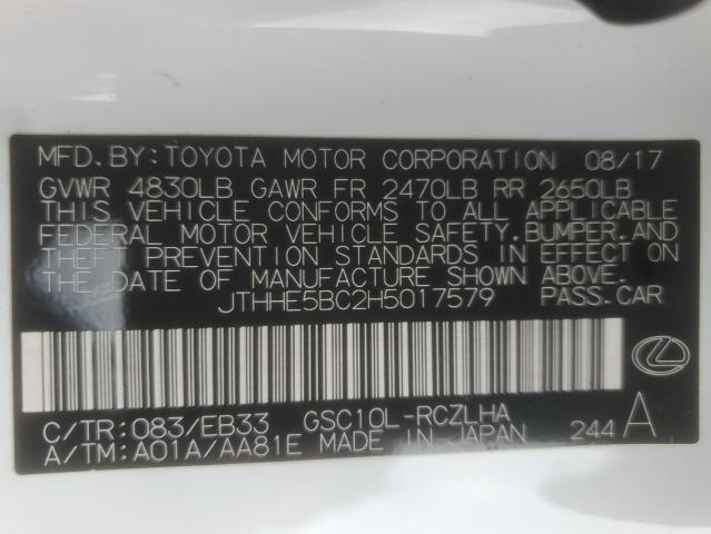 2017 LEXUS RC 350 JTHHE5BC2H5017579