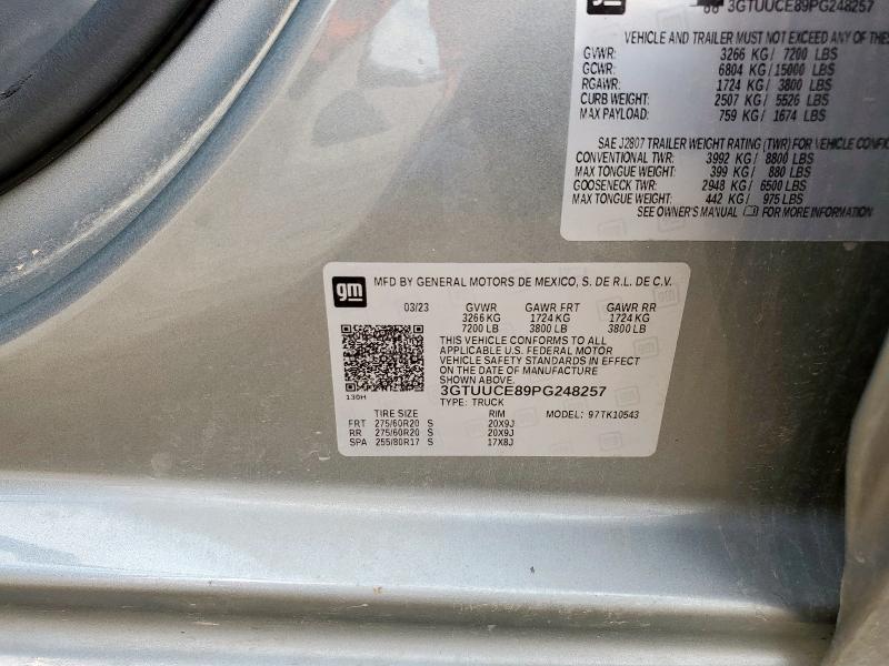 2023 GMC SIERRA K15 3GTUUCE89PG248257