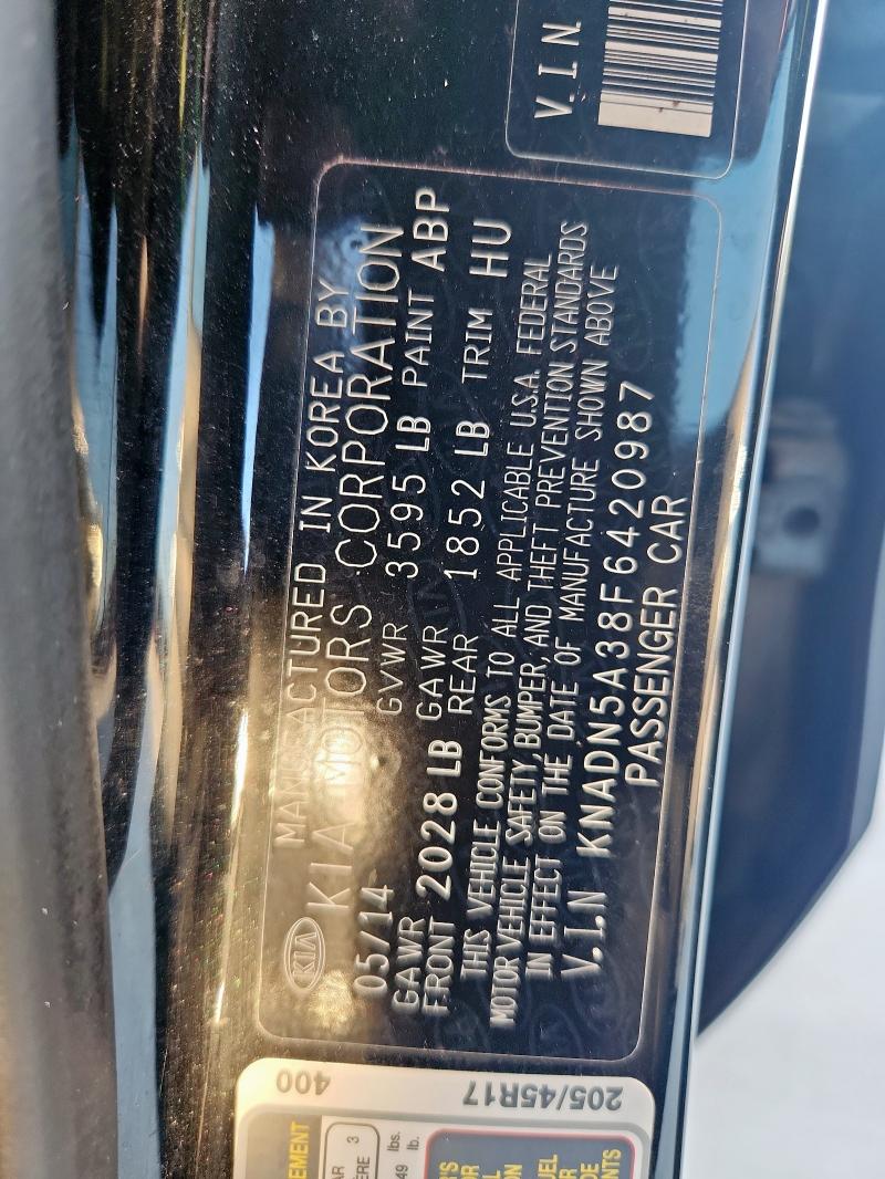 2015 KIA RIO EX KNADN5A38F6420987