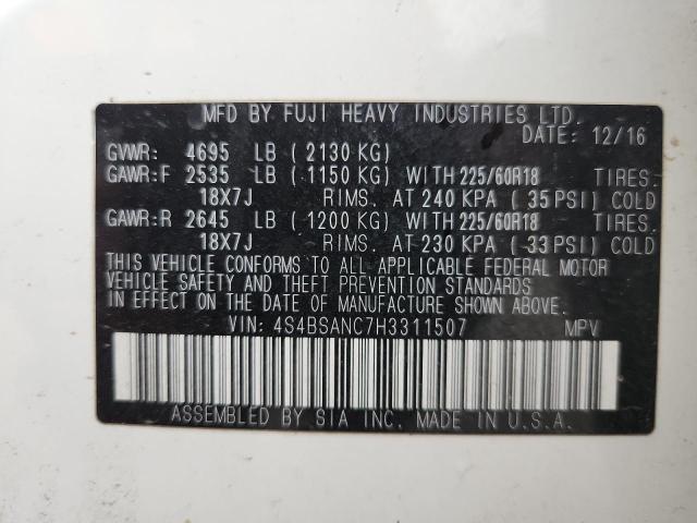 2017 SUBARU OUTBACK 2. - 4S4BSANC7H3311507