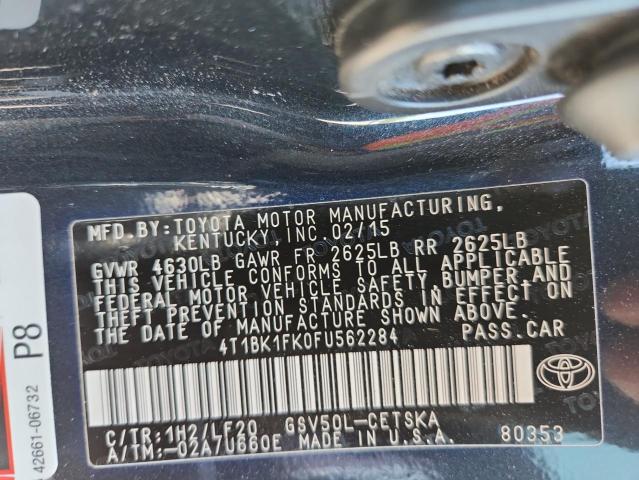 2015 TOYOTA CAMRY XSE - 4T1BK1FK0FU562284