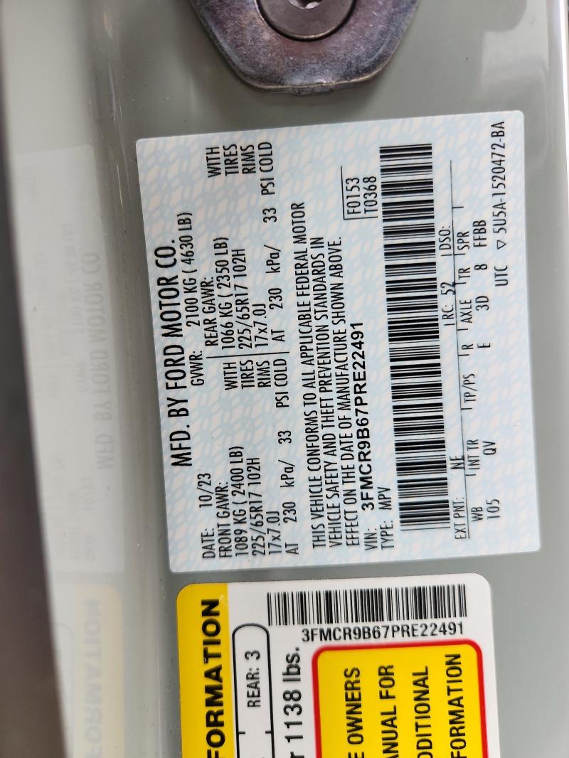 2023 FORD BRONCO SPO #3305401309